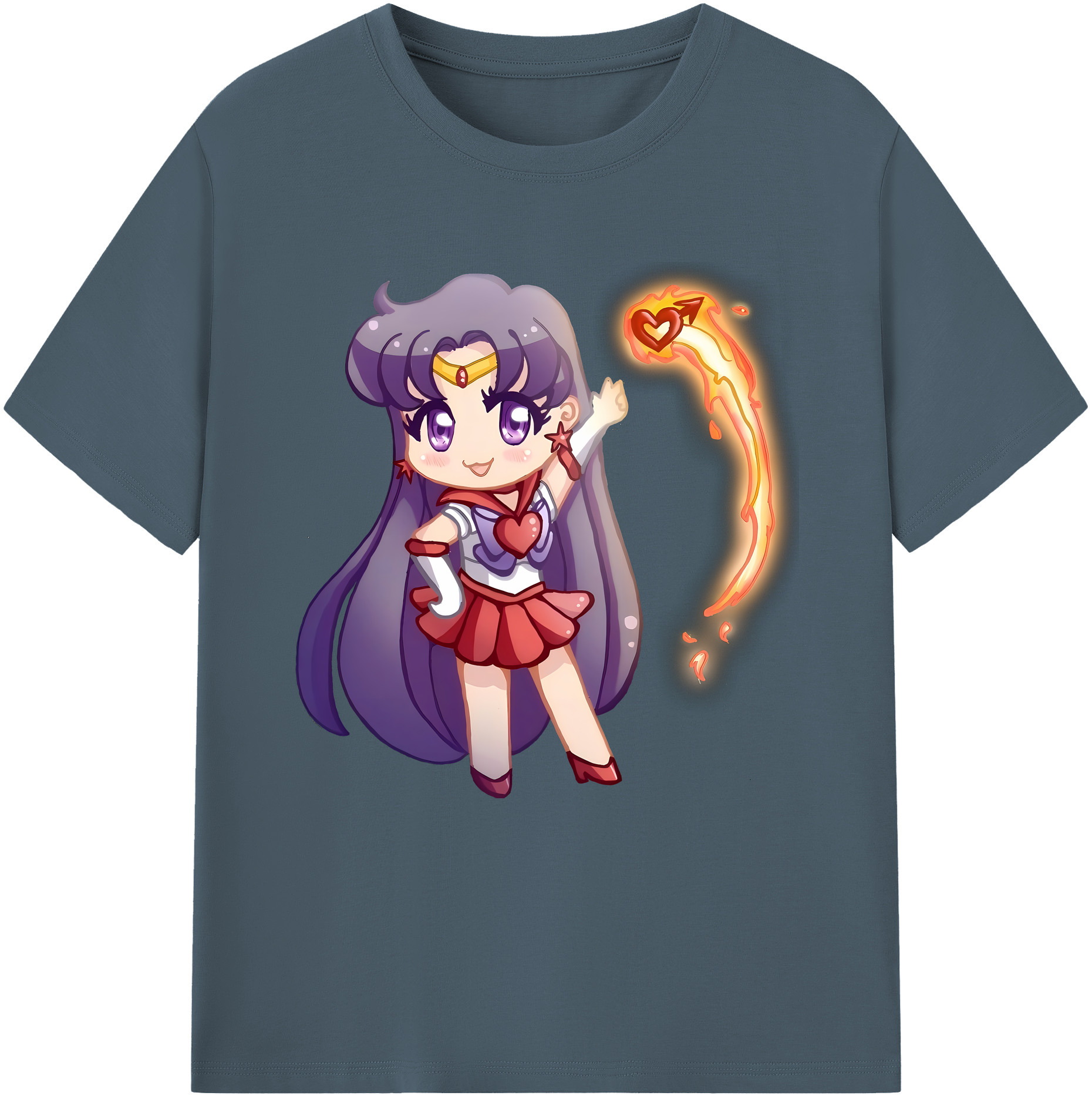 （画像用） 美少女戦士セーラームーン 火野レイ ひの レイ Sailor Moon Hino Rei （セーラーマーズ,Sailor Mars） 綿100％半袖Tシャツ（フロントプリント）
